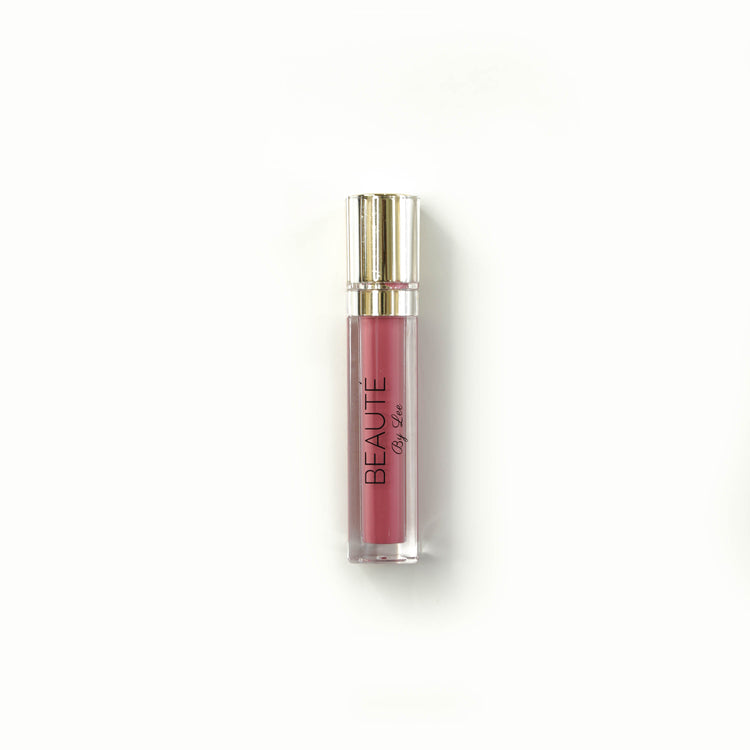 In between a light and dark pink with a warm undertone.